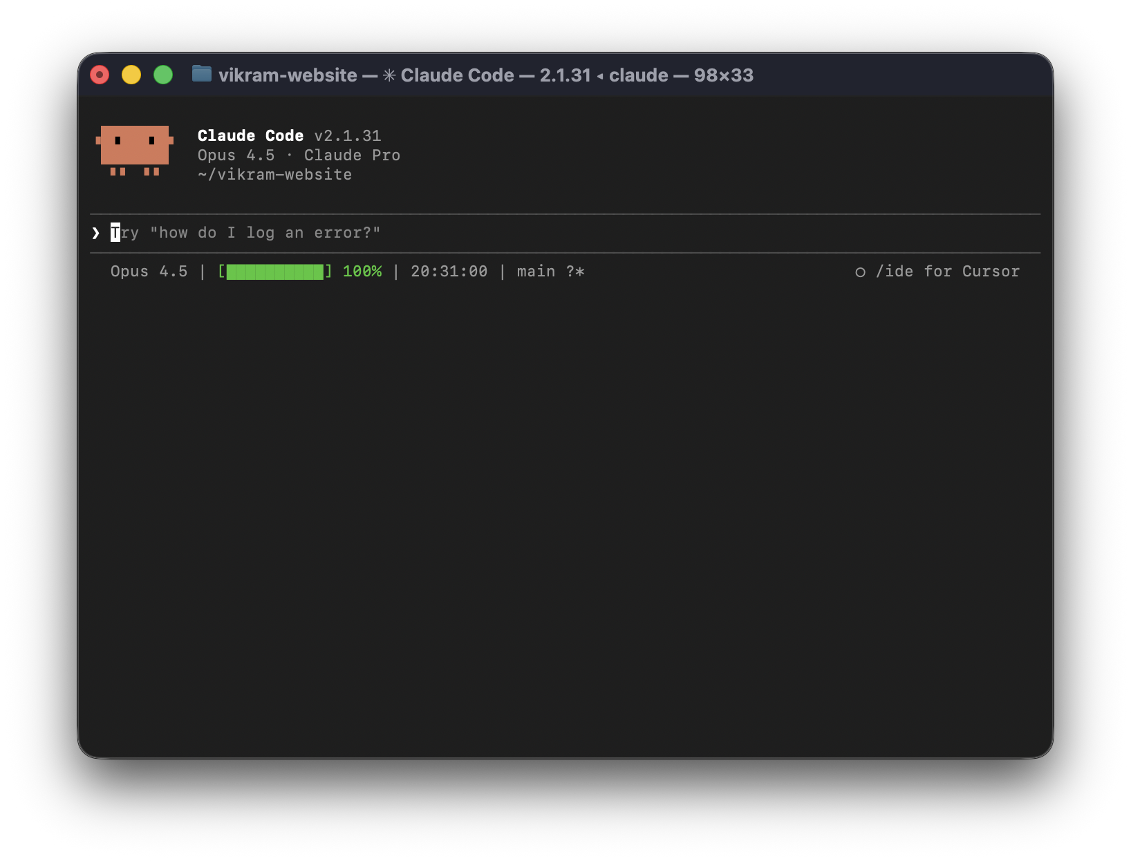 Claude Code running in the terminal