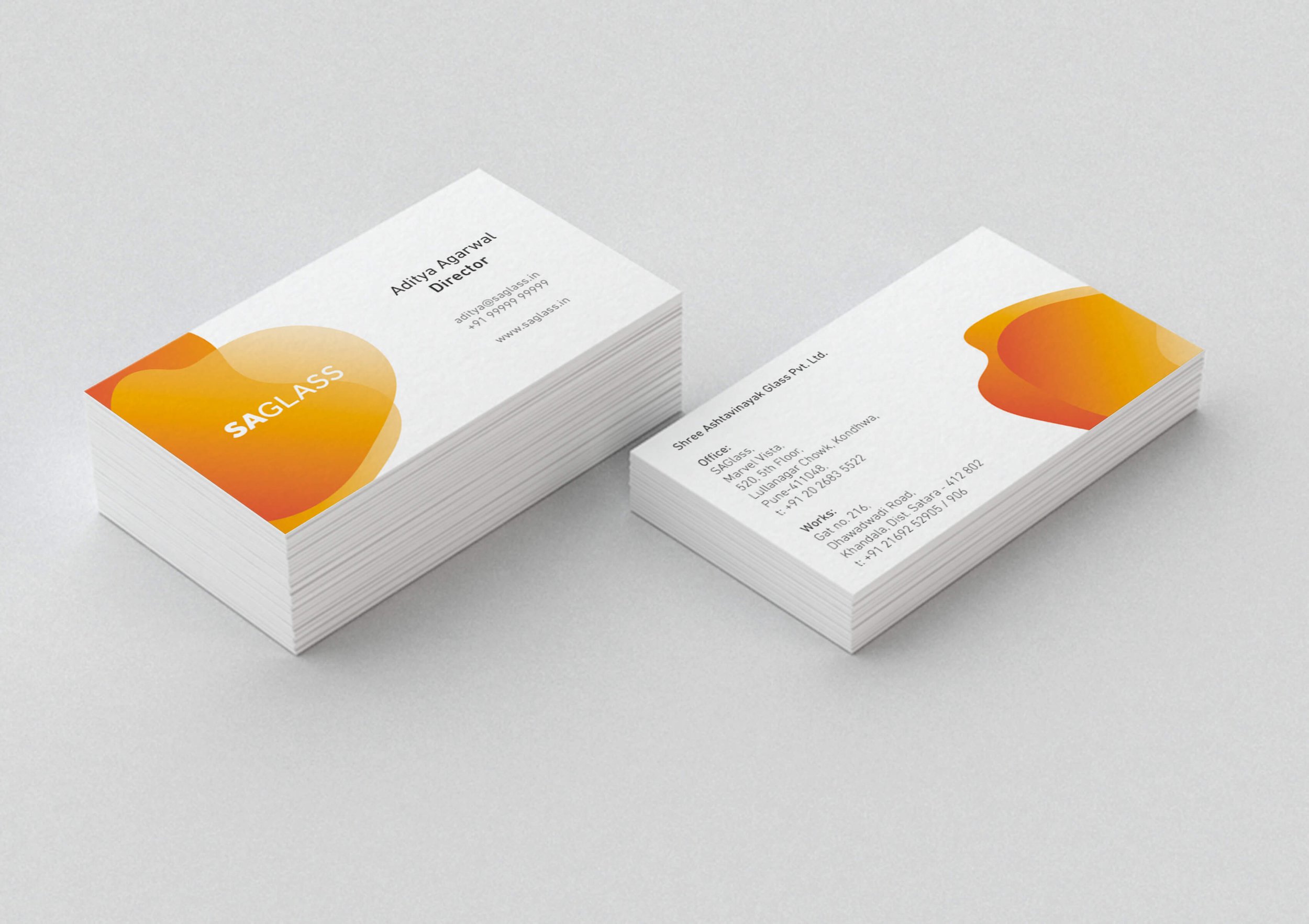 SAGlass stationery design