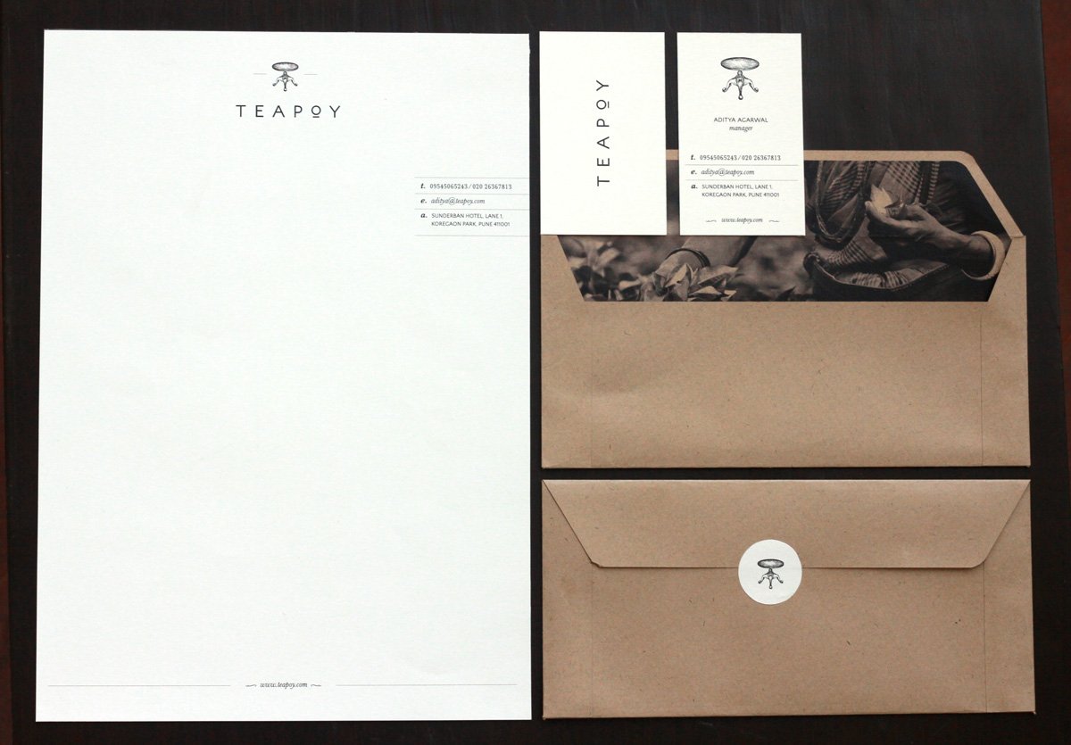 Teapoy stationery design